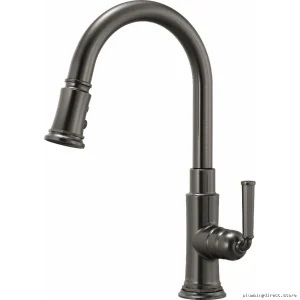 Brizo Luxe Steel 63074LF-SL Rook Kitchen Faucet with Easy-Pull Spray Head