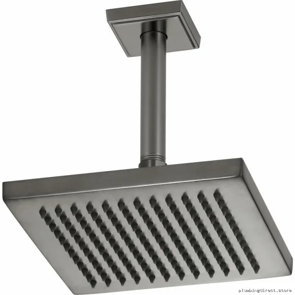Brizo Luxe Steel Square Raincan Shower Head – Modern Ceiling-Mount High Flow Design