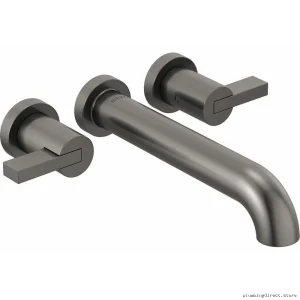 Brizo Luxe Steel 2-Handle Wall Mount Tub Filler with Extended Lever Handles - HL70435-SL