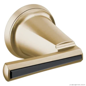 Brizo Premium Luxe Gold & Black Crystal Wall-Mounted Lever Handle Pair HL5898-GLBC