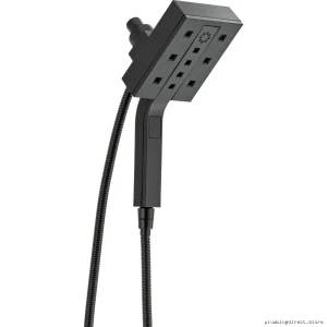 Brizo Matte Black 2-in-1 Square Shower Head with H2OKinetic Technology