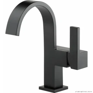 Brizo Matte Black Bathroom Faucet 1.2 GPM Water-Saving Single Hole Design