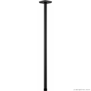 Modern Matte Black Ceiling Mount Shower Arm with Square Flange - Brizo 83999-24-BL