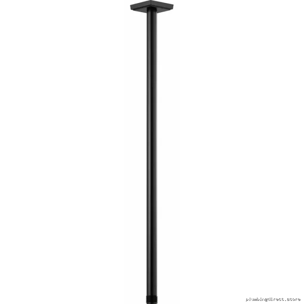 Modern Matte Black Ceiling Mount Shower Arm with Square Flange - Brizo 83999-24-BL