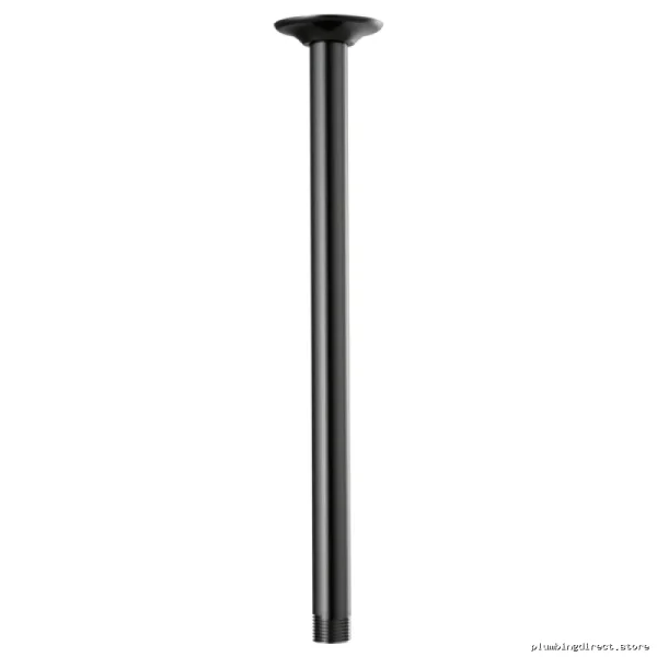 Brizo RP100470BL Modern Ceiling-Mounted Shower Arm with Round Flange – Matte Black