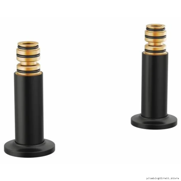 Brizo Matte Black Deck-Mounted Bathtub Fillers Unions Set - Model T...BL