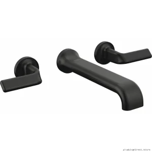 Brizo Dual-Handle Wall Mount Tub Filler Kit - Twist Lever Handles in Matte Black