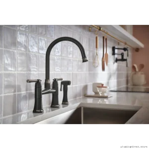 Brizo Matte Black Kitchen Faucet with Pull Down Sprayer 62558LF-BLBNX
