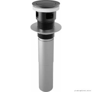 Brizo Durable Matte Black Push Button Pop-Up Drain with Overflow - RP81628BL