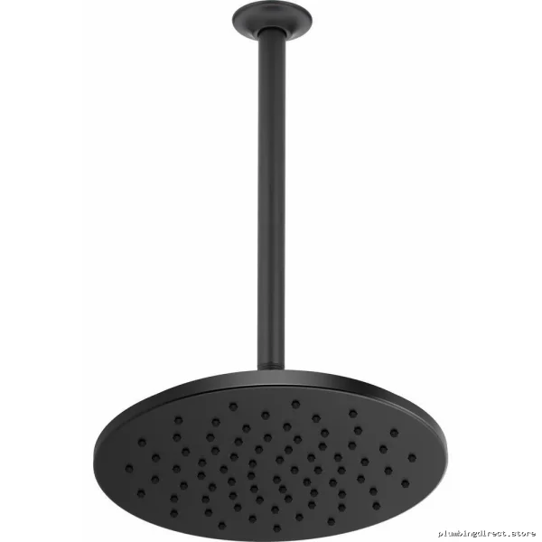 Brizo Matte Black Round Rainfall Showerhead 81392-BL