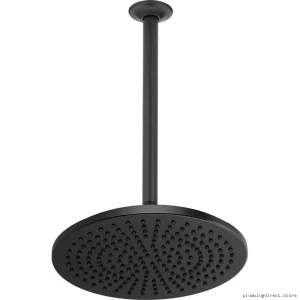 Brizo Raincan Matte Black Round Shower Head - High Pressure Water Flow at 2.5 GPM