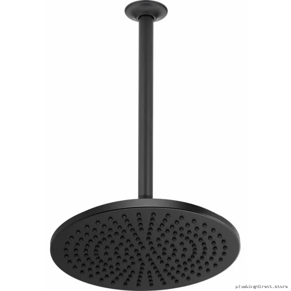 Brizo Raincan Matte Black Round Shower Head - High Pressure Water Flow at 2.5 GPM