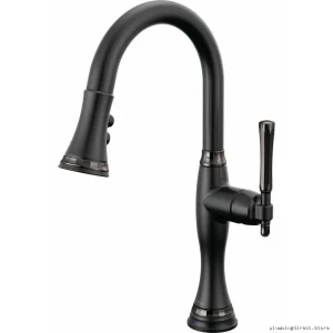 Brizo Matte Black SmartTouch Pull-Down Kitchen Faucet with Sprayer