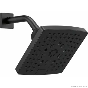 Brizo Matte Black Square Shower Head 7 Inch 5-Spray 1.75 GPM