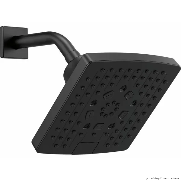 Brizo Matte Black Square Shower Head 7 Inch 5-Spray 1.75 GPM