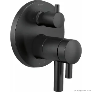 Brizo Matte Black Thermostatic Shower Valve Trim with 3-Function Diverter