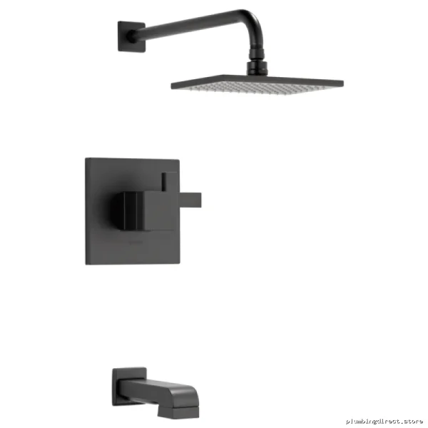 Brizo Matte Black Siderna Tub & Shower Trim with TempAssure Thermostatic Control T60480-BL-2.5