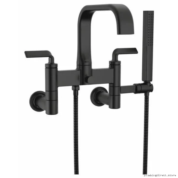 MatteBlack TwistedLever TubFiller TrimKit w/Allaria Design - Brizo - Image 2