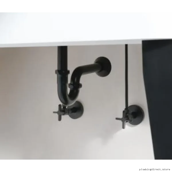 Brizo Matte Black Angled Water Supply Stop Valve with Stylish Cross Handle BT022204-BL