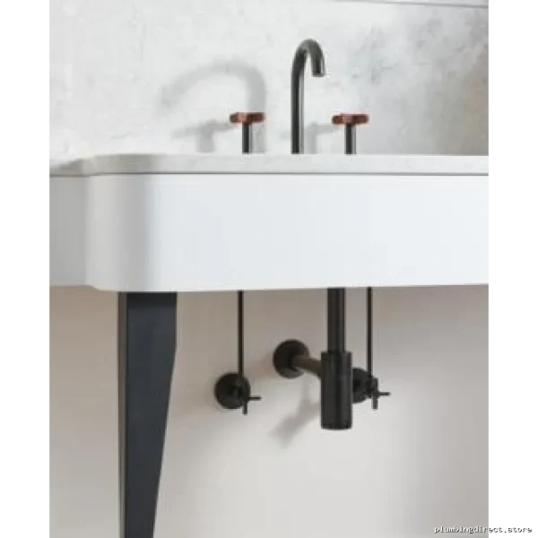 Brizo Matte Black Angled Water Supply Stop Valve with Stylish Cross Handle BT022204-BL - Image 4