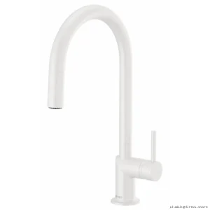 Brizo 63075LF-MWLHP Kitchen Faucet with Single-Handle Pulldown Spray - Matte White