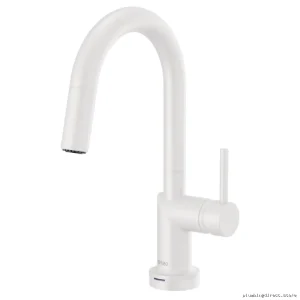 Brizo Jason Wu Matte White Arc Pull-Down Kitchen Faucet - No Handle Design