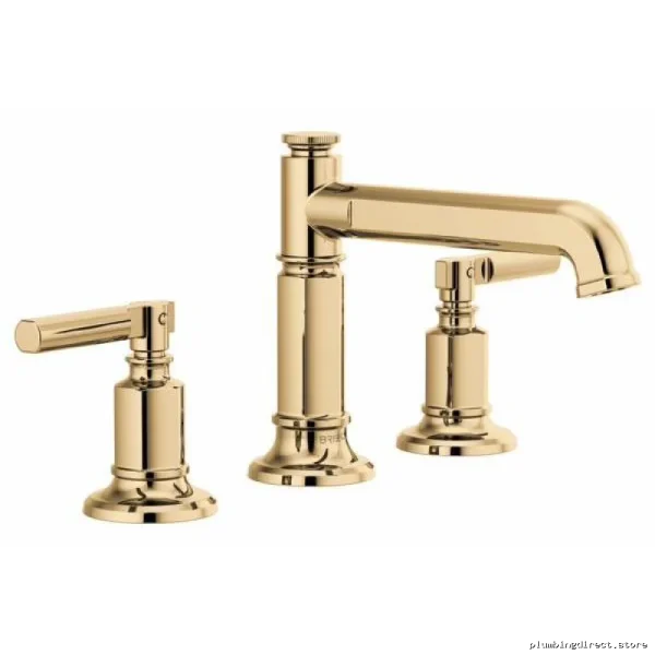 Brizo Single Handle Mid-Rise Widespread Bathroom Faucet - Polished Gold