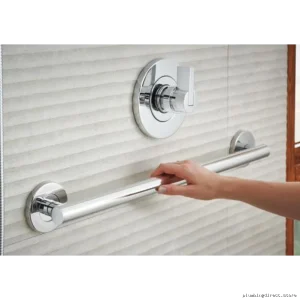Modern Chrome 36-Inch Round Bathroom Grab Bar - Brizo 693675-PC