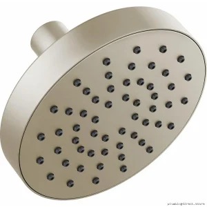 Modern Five-Round Fixed Spray Shower Head - Brushed Nickel & High Flow Rate by Brizo
