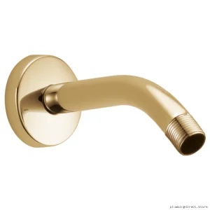 Brizo Modern Essential Shower Arm & Flange – Polished Gold Finish