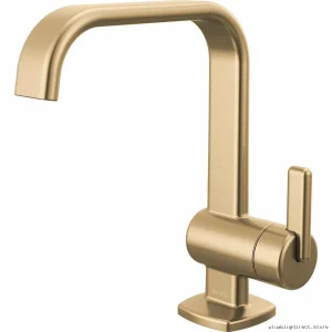 Allaria Modern Single Hole Bathroom Faucet - 1.2GPM Luxe Gold Design | Brilliance Brizo 65067LF-GL-ECO