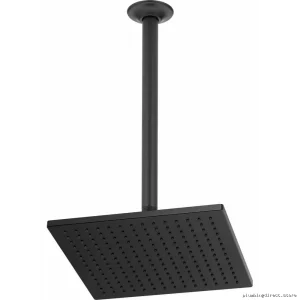 Modern Square Raincan-Shower Head High Flow Rate Matte Black Finish by Brizo