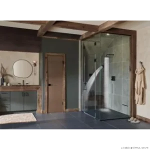 Brizo Octagonal Matte Black Raincan Shower Head – High Flow Waterfall Design