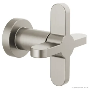 Brizo Odin Brushed Nickel Volume Control Trim with Cross Handle