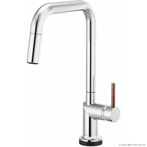 Brizo Odin Chrome SmartTouch Faucet: Pulldown Spray, Square Spout, Handle-Free