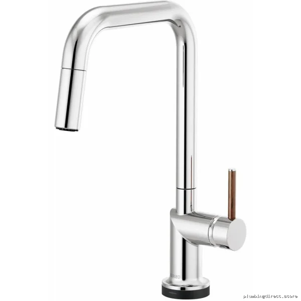 Brizo Odin Chrome SmartTouch Faucet: Pulldown Spray, Square Spout, Handle-Free