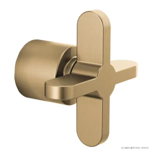 Brizo Odin Cross Handle Diverter Trim in Luxe Brilliance Gold Finish HX975-GL