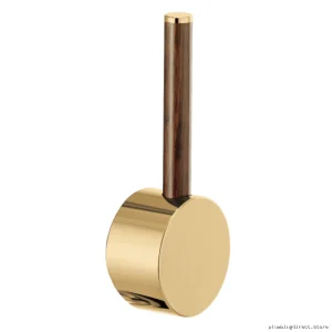 Brizo Odin Gold Pull Down Kitchen Faucet with Wood Handle HLK177-PGWD