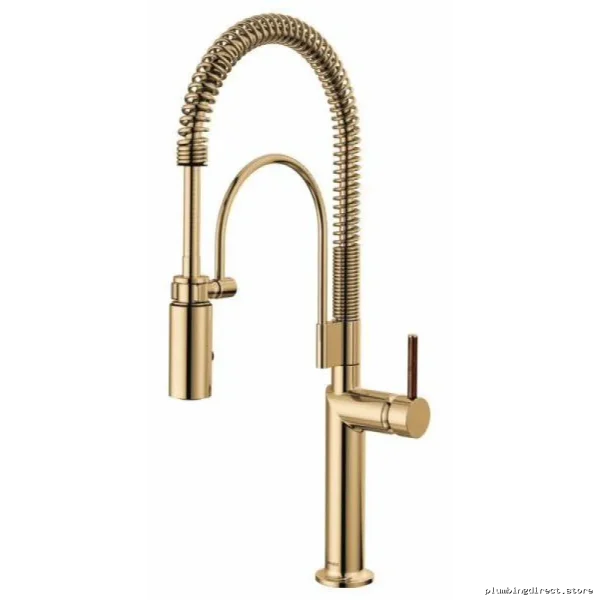 Brizo Odin Gold Pull-Down Kitchen Faucet with Spring Spray No Handles