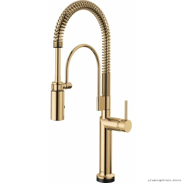 Brizo Odin Gold Kitchen Faucet with Pull Down Spray No-Touch Design