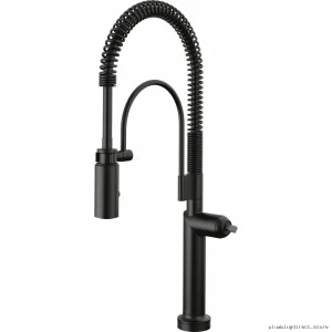 Brizo Odin SmartTouch Handle-Free Kitchen Faucet - Matte Black Pull-Down Spray Semi-Pro 64375LF-BLLHP
