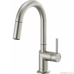 Brizo Odin Kitchen Prep Faucet with Arc Spout & Pulldown Spray - Durable Stainless Steel