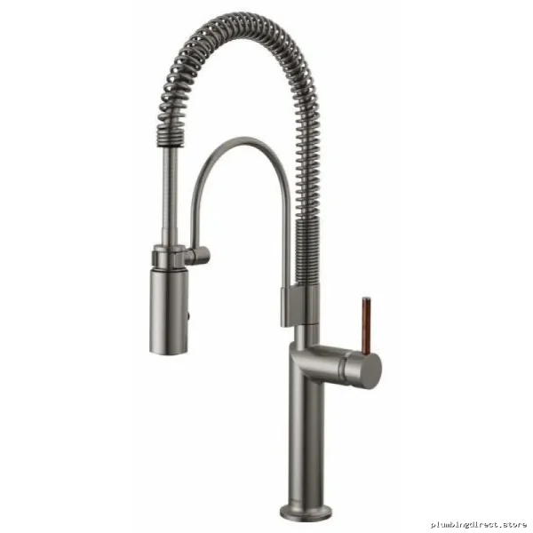Brizo Odin 63375LF-SLLHP Luxe Steel Faucet: Spring Pulldown Spray, Fewer Handles - Image 2
