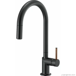 Brizo Odin Matte Black Kitchen Faucet - Pull-Down Spray & Reduced Handle Design
