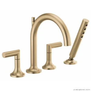 Brizo Odin Roman Tub Trim in Luxe Gold - Includes Hand Shower, No Handles T67475-GLLHP