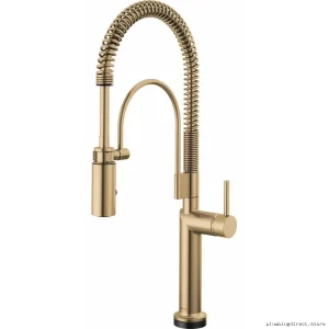 Brizo Odin SmartTouch Gold Kitchen Faucet with Pull-Down Sprayer