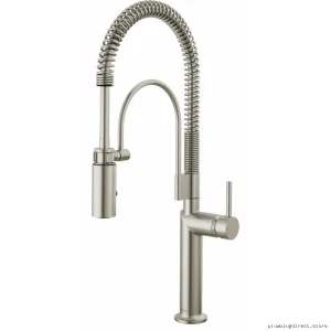 Brizo Odin Stainless Kitchen Faucet: Spring Pulldown Spray, Handle-Free Design