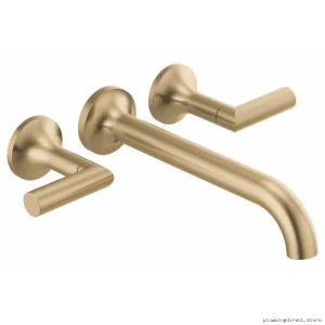 Brizo Odin Wall Mount 2-Handle Tub Filler Trim, Brilliance Luxe Gold Finish