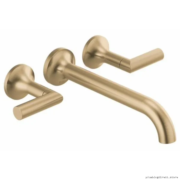 Brizo Odin Wall Mount 2-Handle Tub Filler Trim, Brilliance Luxe Gold Finish