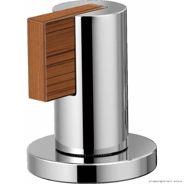 Brizo HL5332-PCTK-NM Lever Handle Set - Polished Chrome & Teak Wood Wide Spacing Bathroom Hardware - Image 2